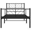 Kovový rám postele s hlavovým a nožním čelem černý 100 x 200 cm 372192