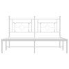 Kovový rám postele s čelem bílý 160 x 200 cm 374391