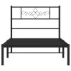 Kovový rám postele s čelem černý 90 x 200 cm 355260