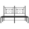 Kovový rám postele s čelem černý 140 x 200 cm 374340