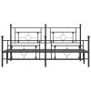 Kovový rám postele bez matrace s nožním čelem černý 180x200 cm 374361
