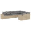 9dílná zahradní sedací souprava s poduškami béžová polyratan 3255376
