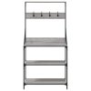 Pekařský regál s háčky 4patrový šedý sonoma kompozitní dřevo 838961