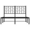 Kovový rám postele s čelem černý 120 x 200 cm 374435