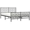 Kovový rám postele s hlavovým a nožním čelem černý 135 x 190 cm 374454