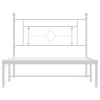 Kovový rám postele s čelem bílý 107 x 203 cm 374384