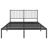 Kovový rám postele s čelem černý 135 x 190 cm 350863