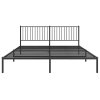 Kovový rám postele s čelem černý 180 x 200 cm 350868