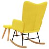 Houpací křeslo se stoličkou hořčicově žluté textil 328025