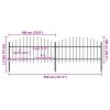 Zahradní plot s kopím nahoře ocelový 359 x 125 cm černý 277722