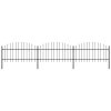 Zahradní plot s kopím nahoře ocelový 537 x 125 cm černý 277723