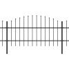 Zahradní plot s kopím nahoře ocelový 1781,5 x 100 cm černý 277721