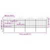 Zahradní plot s kopím nahoře ocelový 714,5 x 175 cm černý 277742
