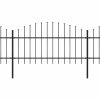 Zahradní plot s hroty ocel (1–1,25) x 13,6 m černý 277728
