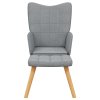 Relaxační křeslo se stoličkou světle šedé textil 327930