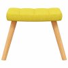 Relaxační křeslo se stoličkou hořčicově žluté textil 327937