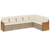 7dílná zahradní sedací souprava s poduškami béžová polyratan 3227710