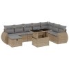 9dílná zahradní sedací souprava s poduškami béžová polyratan 3275189