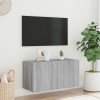 Nástěnná TV skříňka s LED osvětlením šedá sonoma 80x35x41 cm 837321