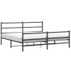 Kovový rám postele s hlavovým a nožním čelem černý 193 x 203 cm 355389