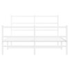 Kovový rám postele s hlavovým a nožním čelem bílý 140 x 200 cm 355433