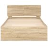 Postel bez matrace s čelem dub sonoma 100 x 200 cm 838619