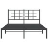 Kovový rám postele s čelem černý 140 x 200 cm 355562