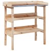 Přesazovací stůl s policemi 78x38x82,5 cm masivní jedlové dřevo 156352