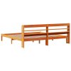 Rám postele s čelem voskově hnědý 200x200 cm masivní borovice 3306563