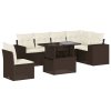 7dílná zahradní sedací souprava s poduškami hnědá polyratan 3269203