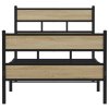 Kovový rám postele bez matrace dub sonoma 75 x 190 cm 4017110