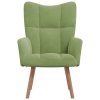 Relaxační křeslo světle zelené samet 328054
