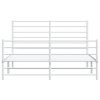 Kovový rám postele s hlavovým a nožním čelem bílý 160 x 200 cm 352389