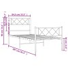Kovový rám postele s hlavovým a nožním čelem bílý 80 x 200 cm 372335