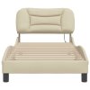 Rám postele s LED bez matrace Hvar Cream 80x200 cm Látka 3213667