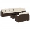 9dílná zahradní sedací souprava s poduškami hnědá polyratan 3219223