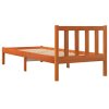 Postel bez matrace voskově hnědá 100 x 200 cm masivní borovice 844807
