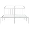 Kovový rám postele s čelem bílý 160 x 200 cm 353687