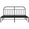 Kovový rám postele s čelem černý 180 x 200 cm 353639