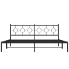 Kovový rám postele s čelem černý 200 x 200 cm 376233