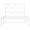Kovový rám postele s čelem bílý 90 x 190 cm 376267
