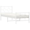 Kovový rám postele s hlavovým a nožním čelem bílý 80 x 200 cm 376284