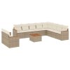 11dílný zahradní sedací souprava s poduškami béžový polyratan 3258523