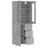 Skříň highboard betonově šedá 69,5x34x180 cm kompozitní dřevo 3198453