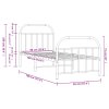 Kovový rám postele s hlavovým a nožním čelem bílý 90 x 190 cm 353694