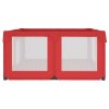 Dětská ohrádka se 2 dvířky červená oxfordská tkanina 10310