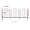 Zahradní plot s kopím nahoře ocelový 537 x 200 cm černý 277750