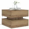 Konferenční stolek s LED osvětlením dub artisan 50 x 50 x 40 cm 857717