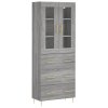 Skříň highboard šedá sonoma 69,5 x 34 x 180 cm kompozitní dřevo 3198399