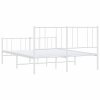 Kovový rám postele s hlavovým a nožním čelem bílý 135 x 190 cm 352546